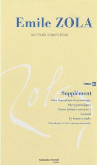 Emile Zola : oeuvres complètes. Vol. 21. Index analytique général