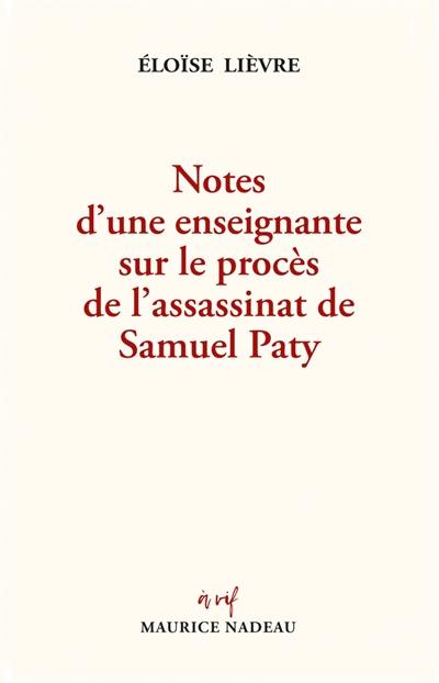 Notes d'une enseignante sur le procès de l'assassinat de Samuel Paty