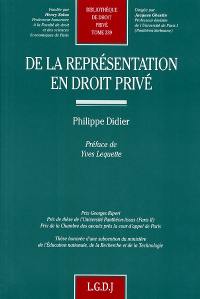 De la représentation en droit privé
