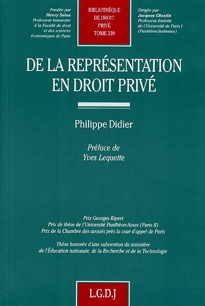 De la représentation en droit privé