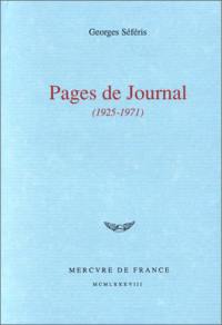 Pages de journal : 1925-1971
