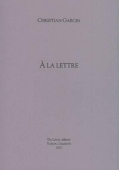 A la lettre