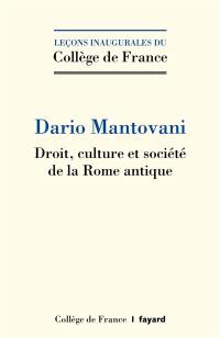 Droit, culture et société de la Rome antique