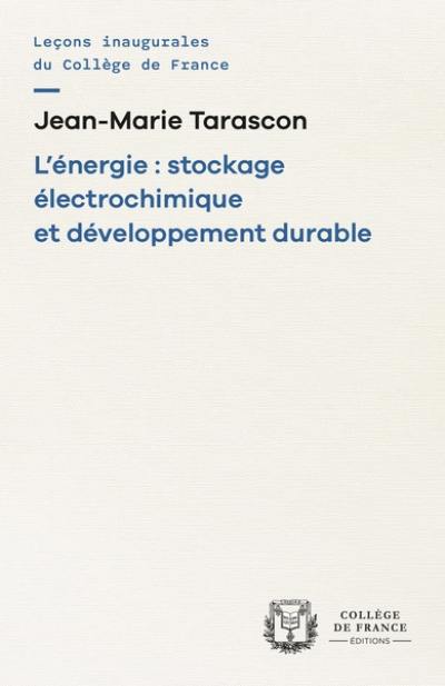 L'énergie : stockage électrochimique et développement durable : chaire Développement durable-environnement, énergie et société (2010-2011)