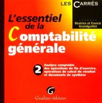 L'essentiel de la comptabilité générale. Vol. 2. Analyse comptable des opérations de fin d'exercice, opérations de calcul du résultat et documents de synthèse