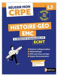 Histoire, géo, EMC, 2e épreuve d'admissibilité : écrit L3 : nouveau concours 2027-2028