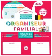 Organisateur familial 2027 : 16 mois, septembre 2026 à décembre 2027 : le calendrier mensuel aimanté, édition belge