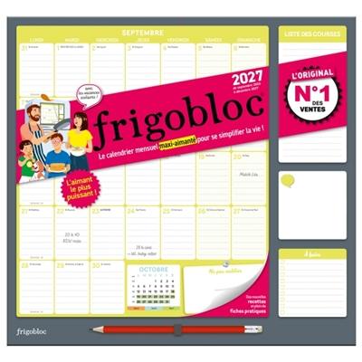 Frigobloc Mensuel 2027 : Calendrier organiseur familial (de sept. 2026 à déc. 2027)
