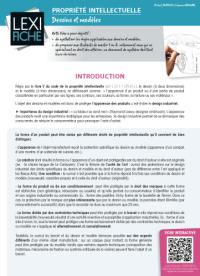 Propriété intellectuelle : dessins et modèles