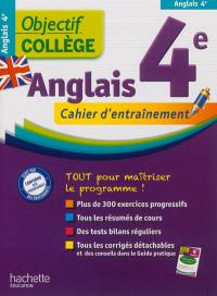 Anglais 4e : cahier d'entraînement