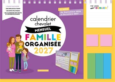 Calendrier chevalet mensuel Famille organisée 2027