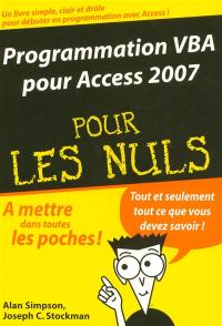 Programmation VBA pour Access 2007 pour les nuls