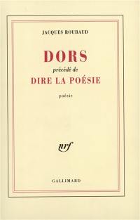 Dors. Dire la poésie