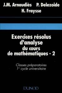Exercices résolus d'analyse du cours de mathématiques
