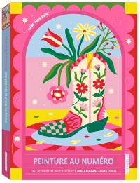 Peinture au numéro : tout le matériel pour réaliser 1 tableau santiag fleurie