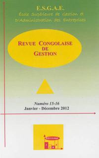 Revue congolaise de gestion, n° 15-16