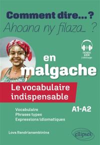 Comment dire... ? : le vocabulaire indispensable en malgache, A1-A2 : vocabulaire, phrases types, expressions idiomatiques. Ahoana ny filaza... ? : le vocabulaire indispensable en malgache, A1-A2 : vocabulaire, phrases types, expressions idiomatiques