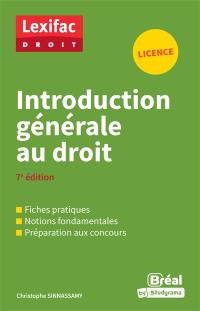 Introduction générale au droit : licence