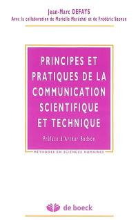 Principes et pratiques de la communication scientifique et technique