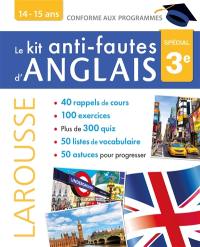 Le kit anti-fautes d'anglais, spécial 3e : 14-15 ans : conforme aux programmes