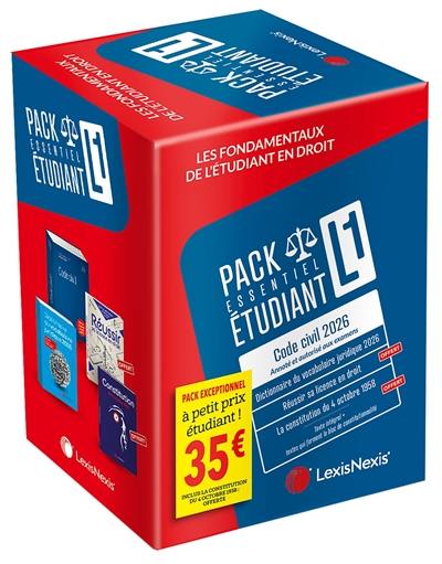 Les fondamentaux de l'étudiant en droit : pack essentiel étudiant L1 : Code civil 2026