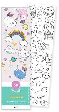 Kawaï : 50 marque-pages à peindre ou à colorier