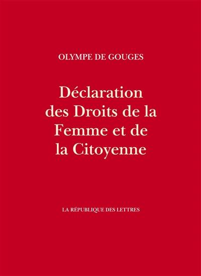 Livre : Déclaration des droits de la femme et de la citoyenne. Contrat ...