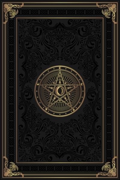 Grimoire vierge pentacle lunaire : noir