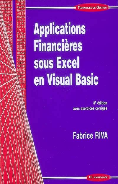 Applications financières sous Excel en Visual Basic Applications financières sous Excel en Visual Basic