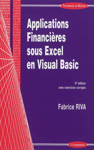 Applications financières sous Excel en Visual Basic Applications financières sous Excel en Visual Basic