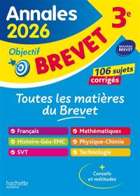 Toutes les matières du brevet : annales 2026, sujets et corrigés : nouveau brevet