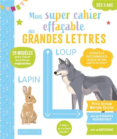 Mon grand cahier effaçable : grandes lettres : de la petite à la moyenne section, 3-4 ans Mon grand cahier effaçable : grandes lettres : de la petite à la moyenne section, 3-4 ans