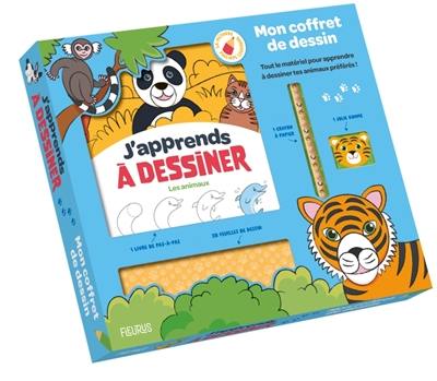 Mon coffret de dessin : j'apprends à dessiner les animaux