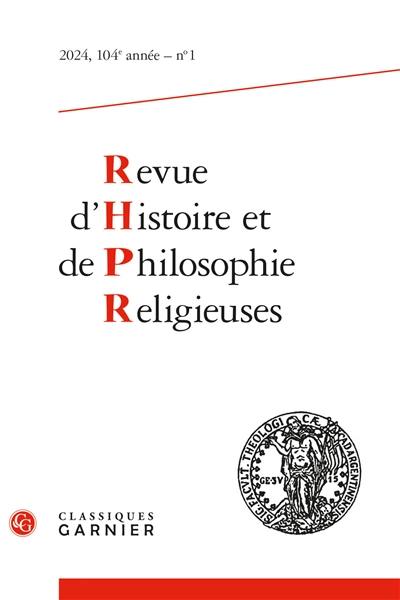 Revue d'histoire et de philosophie religieuses, n° 1 (2024). Varia