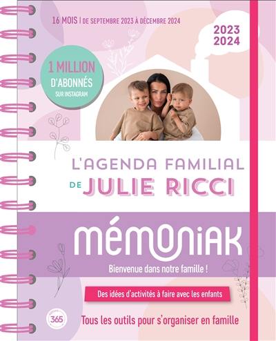 Livre : Agenda familial mensuel de Julie RIcci, Mémoniak septembre  2023-août 2024 écrit par Julie Ricci - Ed. 365
