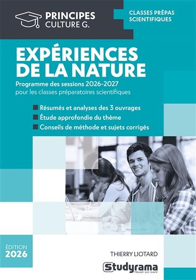 Expériences de la nature : programme des sessions 2026-2027 pour les classes préparatoires scientifiques Expériences de la nature : programme des sessions 2026-2027 pour les classes préparatoires scientifiques
