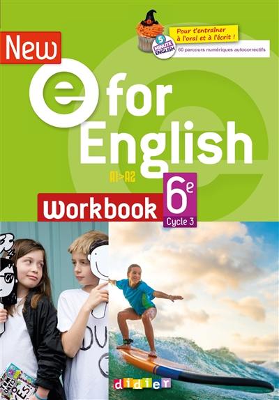 livre-new-e-for-english-6e-cycle-3-a1-a2-workbook-didier