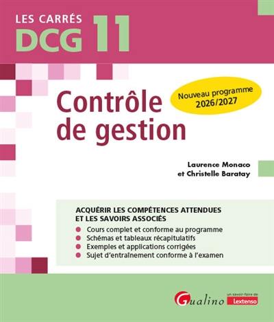Contrôle de gestion, DCG 11 : nouveau programme 2026-2027